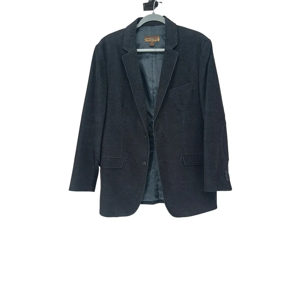 Pronto Uomo Blue Corduroy Blazer Jacket Mens Size L - Casual Stylish Coat